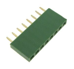 Pin header female pinsocket 1×8-pin 2.54mm pitch groen