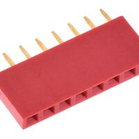 Pin header female pinsocket 1x8-pin 2.54mm pitch rood