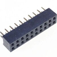 Pin header female pinsocket 2x10 pin 2.00mm pitch zwart