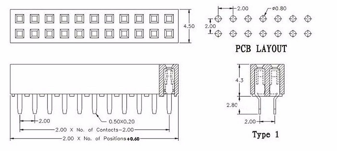 Pin header female pinsocket 2