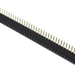Pin header female pinsocket 1×40 pin 2.54mm pitch bocht 90 graden zwart