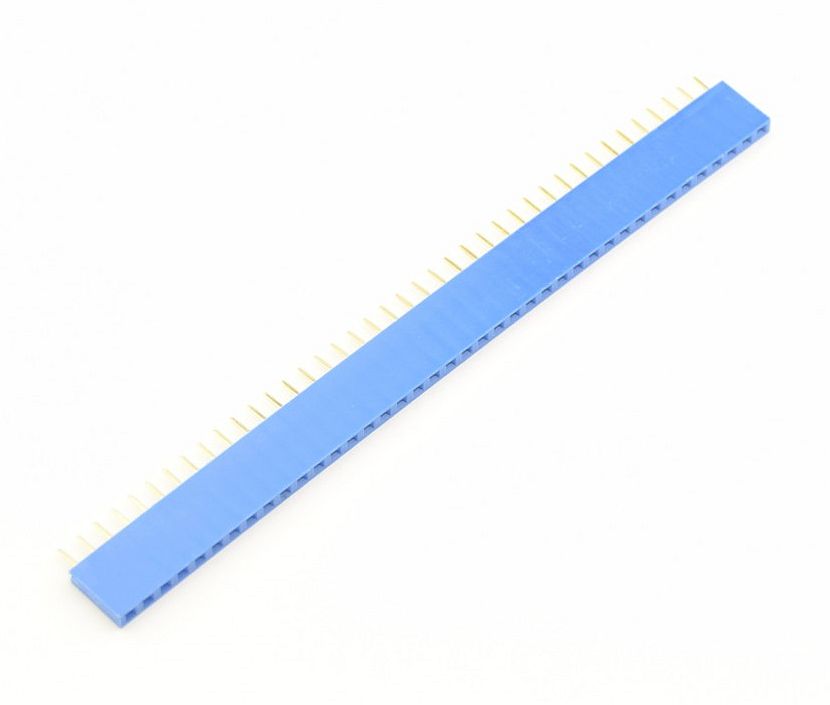 Pin header female pinsocket 1×40 pin 2.54mm pitch blauw