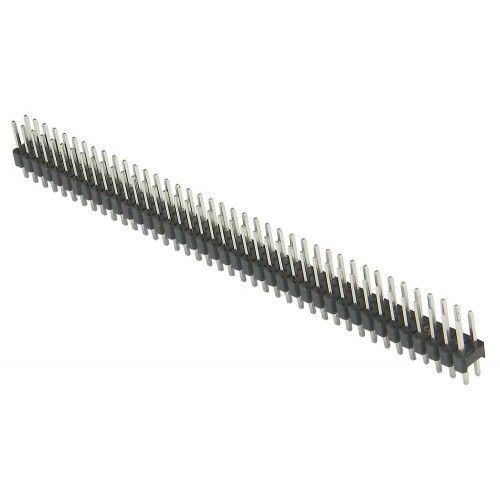 Pin header 2×40 pin 2.54mm pitch zwart