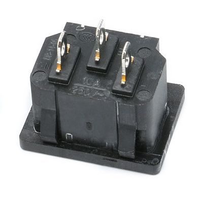 Power connector C14 male plug inbouw push-in 02