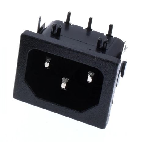 Power connector Eurostekker male plug C14 PCB 04