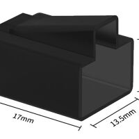 RJ connector 8P male bescherming cover stofkap zwart RJ45 model2 afmetingen