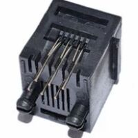 RJ connector 8P8C female kunststof zwart RJ45 verticaal PCB 04