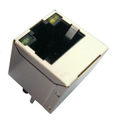 RJ connector 8P8C female verticaal metaal met leds PCB RJ45