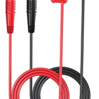 Meetsnoer banaanplug probe testclip met haak 56mm rood/zwart 1m model 2