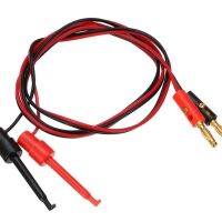 Meetsnoer banaanplug probe testclip met haak 56mm rood/zwart 1m