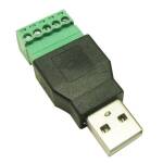 USB-A connector male met schroef terminals