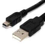 USB-A male naar USB-Mini male kabel verguld met filter zwart 02