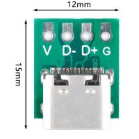 USB-C female connector 4-pin breakout module afmetingen