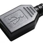 USB-A connector female zwart