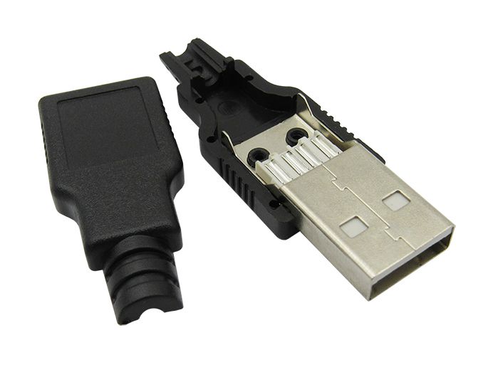 USB-A connector male uitelkaar