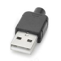 USB-A connector male zwart klein