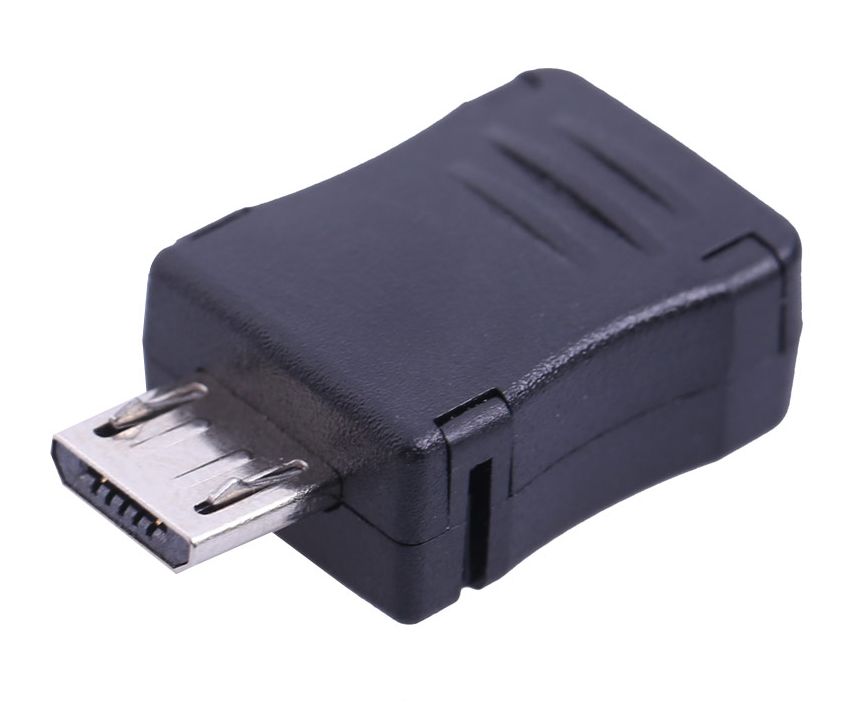 USB-micro connector male zwart (3 delen)