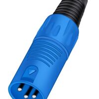 XLR 3-pin connector male C1038M blauw kunststof