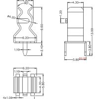 Zekering clip houder voor 5x20mm zekeringen PCB afmetingen