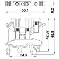 DIN Rail Terminal Block UK-5 TWIN afmetingen