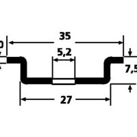 DIN Rail geperforeerd DELTA-3F-BV afmetingen