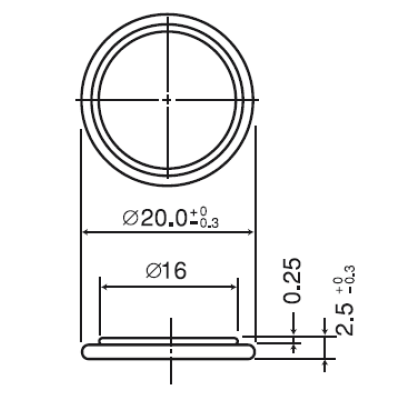 CR2025 afmetingen