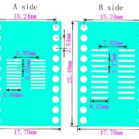 SO-SOP-SOIC-SSOP-TSSOP naar DIP converter 20 pins afmetingen