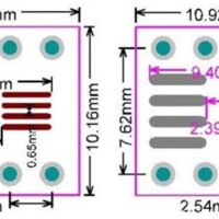 SO-SOP-SOIC-SSOP-TSSOP naar DIP converter 8 pins afmetingen