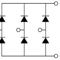 Gelijkrichterbrug 3-fasen 50A 1200V SQL50A schematic