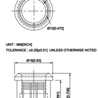 LED 10mm houder clip kunststof zwart afmetingen