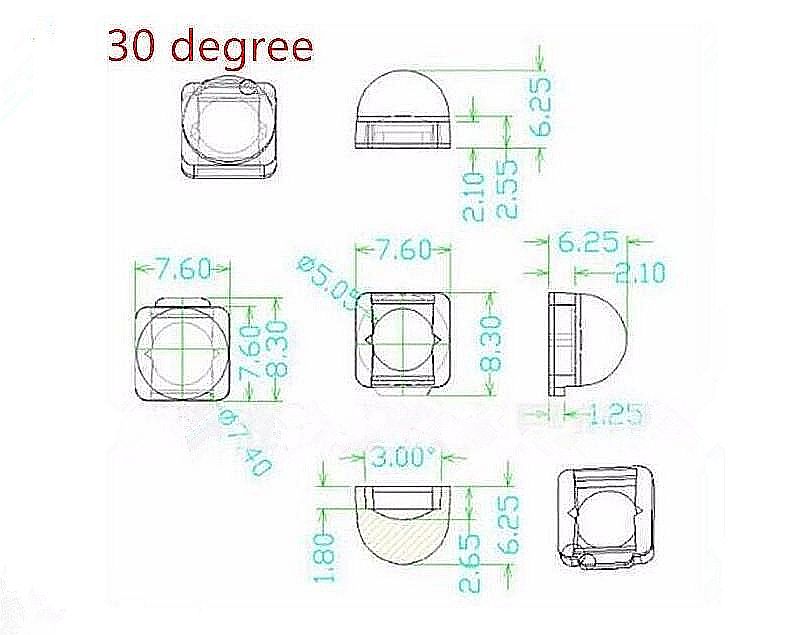 LED lens transparant 30 graden voor 5050 LED RTU-7