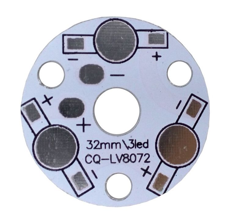 Power LED Aluminium montageplaat 38mm voor 3 powerleds (max. 3W)