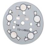 Power LED Aluminium montageplaat 50mm voor 5 powerleds (max. 5W)