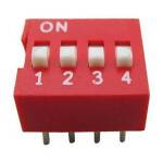 DIP-switch 4-polig rood (2