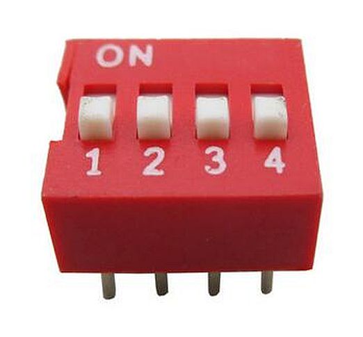 DIP-switch 4-polig rood (2