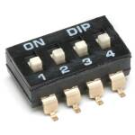 DIP-switch 4-polig zwart SMD 2.54mm pitch