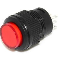 Drukknop Schakelaar vasthoudend 1.5A 250VAC Rood met led R16-503