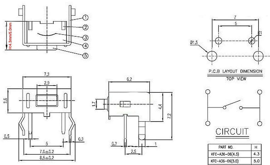 Micro Drukknop Schakelaar 3x6x4