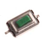 Micro Drukknop Schakelaar 3x6x2.5mm hoog 2-pins SMD groen (FSMSM)