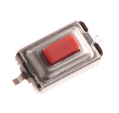 Micro Drukknop Schakelaar 3x6x2.5mm hoog 2-pins SMD rood (FSMSM)