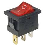 Tuimel Schakelaar 2-standen 2-pins I/O rood verlicht 6A 250VAC KCD1-106