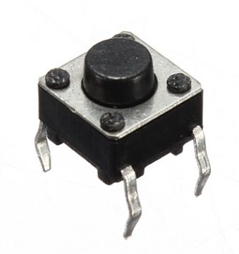 Micro Drukknop Schakelaar 6x6x6mm hoog 4-pins DIP