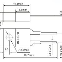 Thermische schakelaar KSD-01F afmetingen