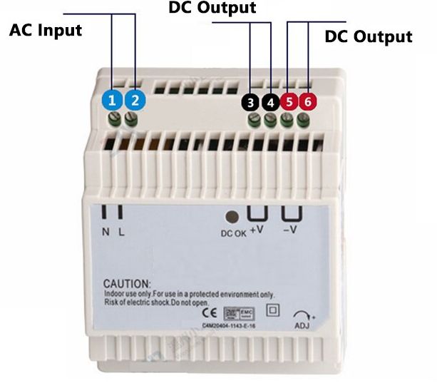 Mean Well DR-45 series pinout