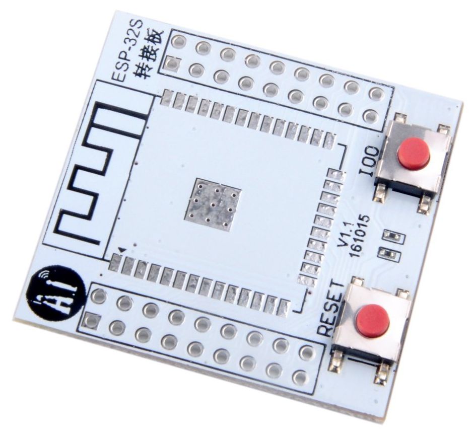 ESP32 WiFi module adapter plaat met knoppen en header pins