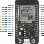 ESP32 microcontroller WiFi Bluetooth 30 pins ESP-WROOM-32 met CP2102 USB chip pinout