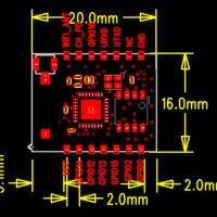 ESP8266 WiFi module (ESP-07) afmetingen