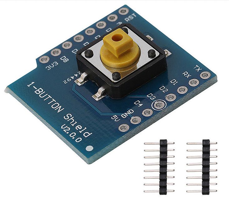 WEMOS D1 mini Knop Shield met pin headers