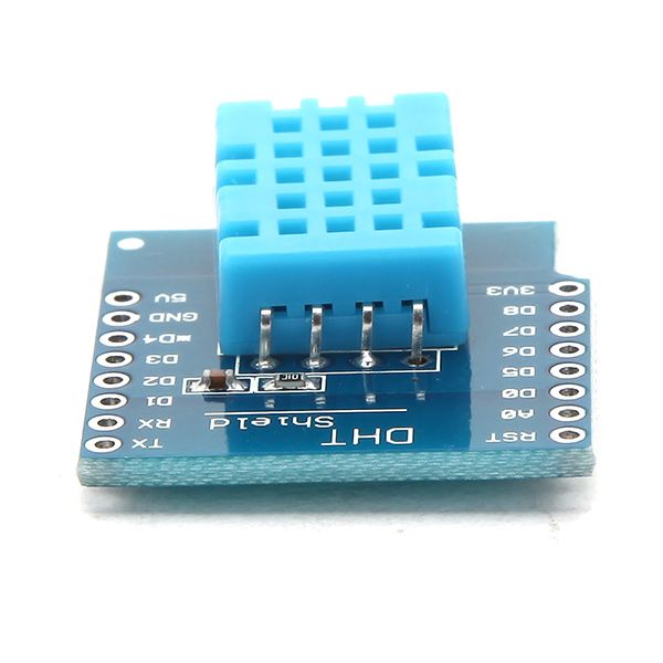 WEMOS D1 mini Temperatuur en vochtigheid sensor DHT11 Shield voorkant schuin