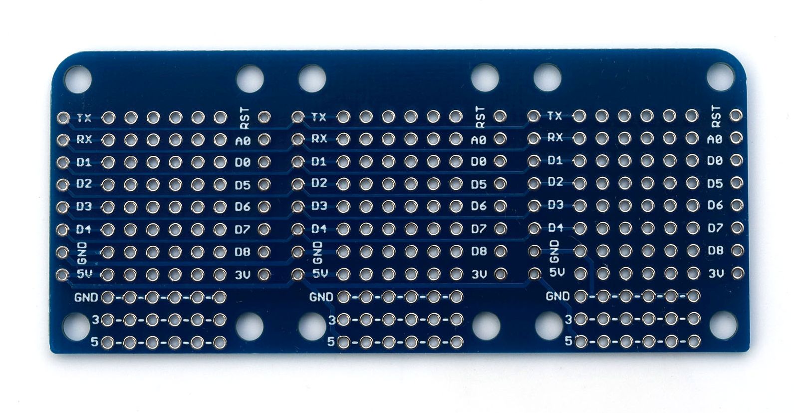 WEMOS D1 mini Triple Base Shield onderkant